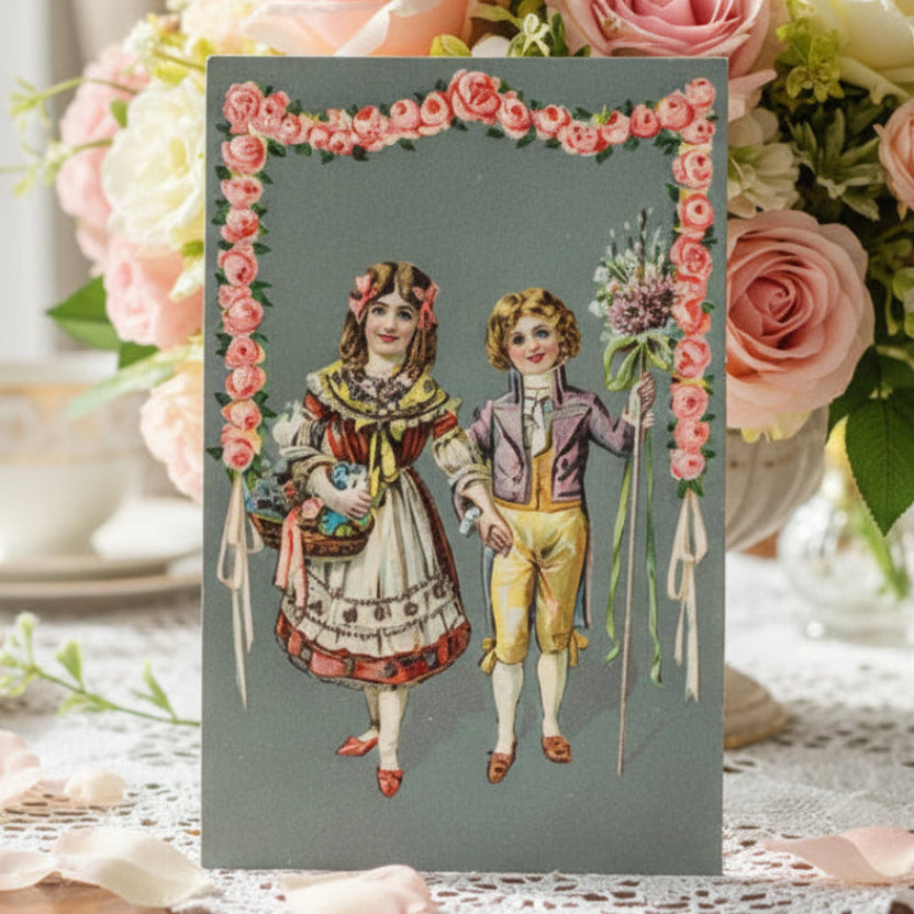 Antique, vintage valentine or Romance postcard.