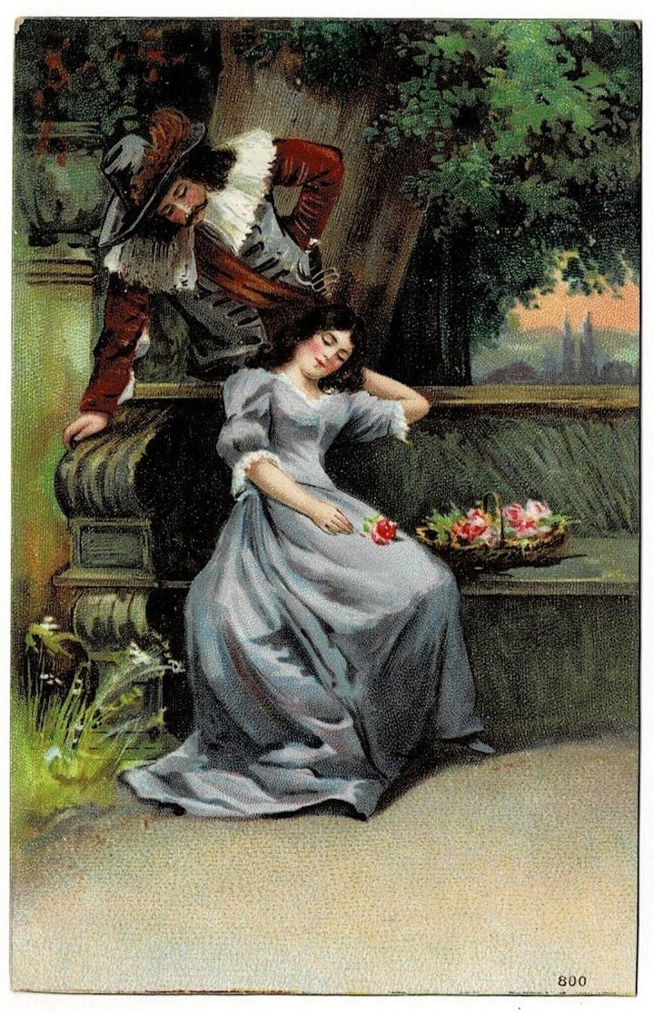 1907 Stolen Moments Renaissance Romance Vintage Postcard