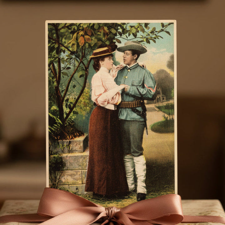 Vintage Valentiine, romance, or courtship postcard or card.