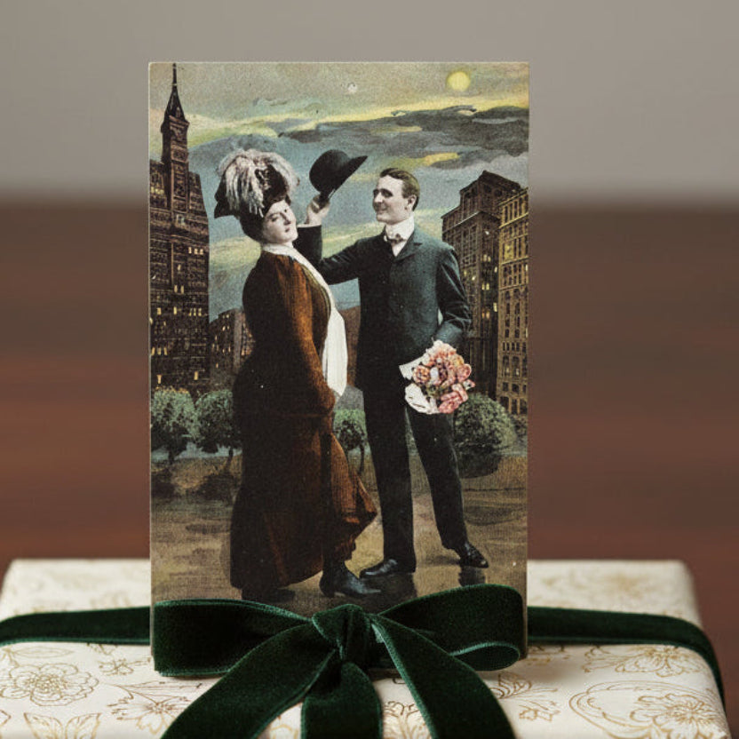 Antique, vintage Valentine, romance, or courtship postcard .