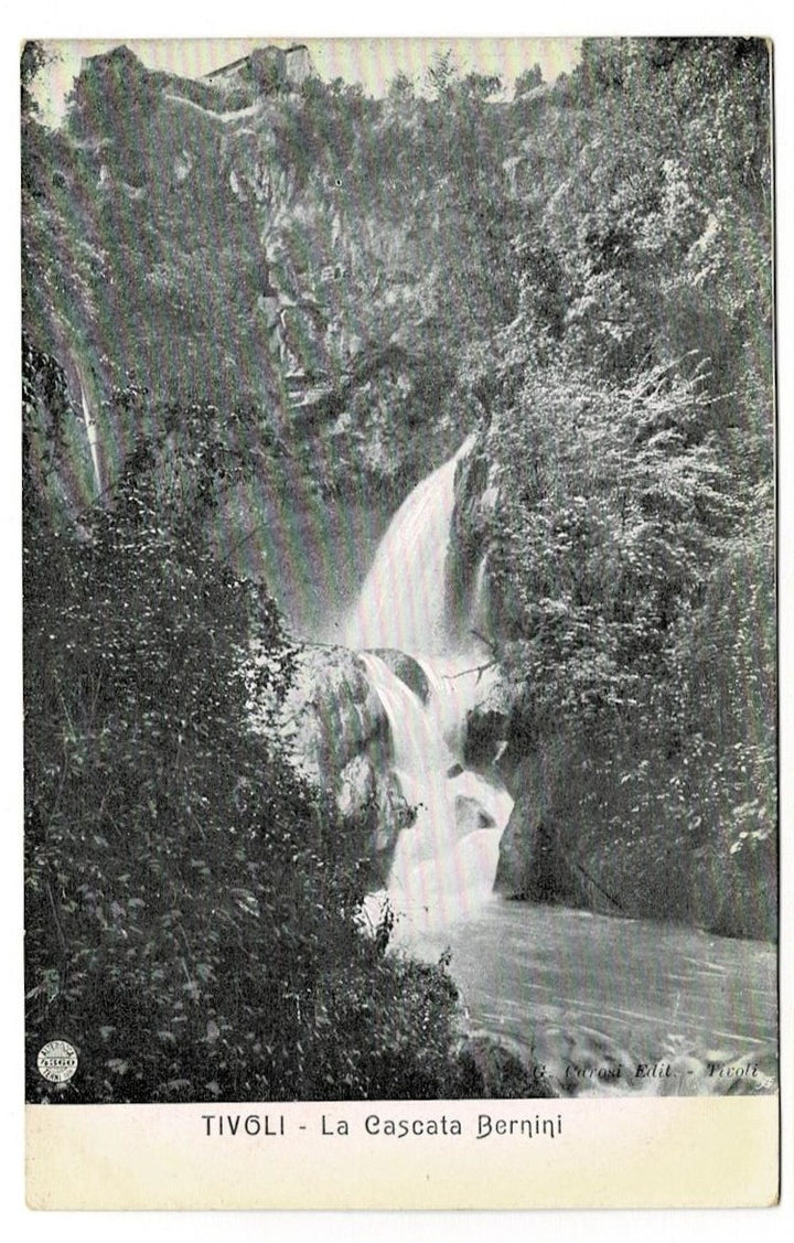 1909 Bernini Waterfall Gregorian Terrace Tivoli Italy Vintage Postcard