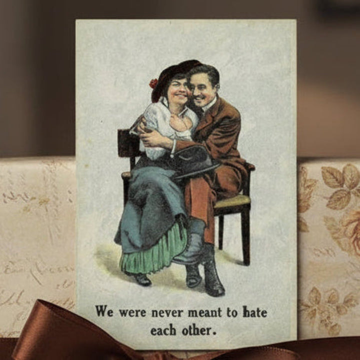 Vintage Valentine romance postcard.