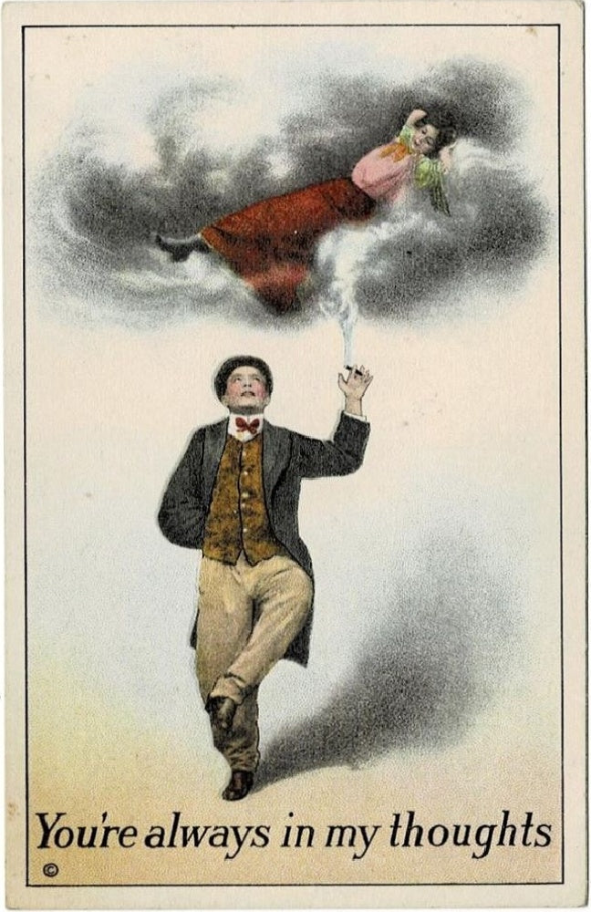 Vintage romance Valentine postcard.