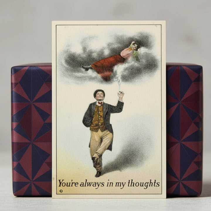 Vintage Valentine postcard, antique romance card.