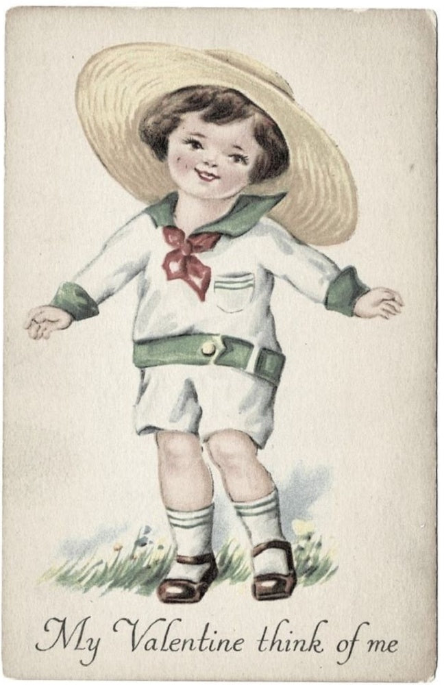 Vintage Valentine postcard, antique romance card.