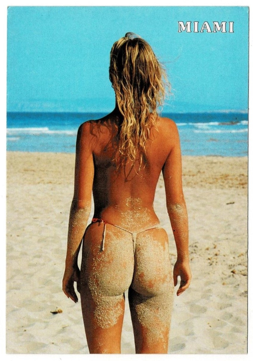 1986 Female Nude Woman on Miami Beach Florida Vintage Postcard