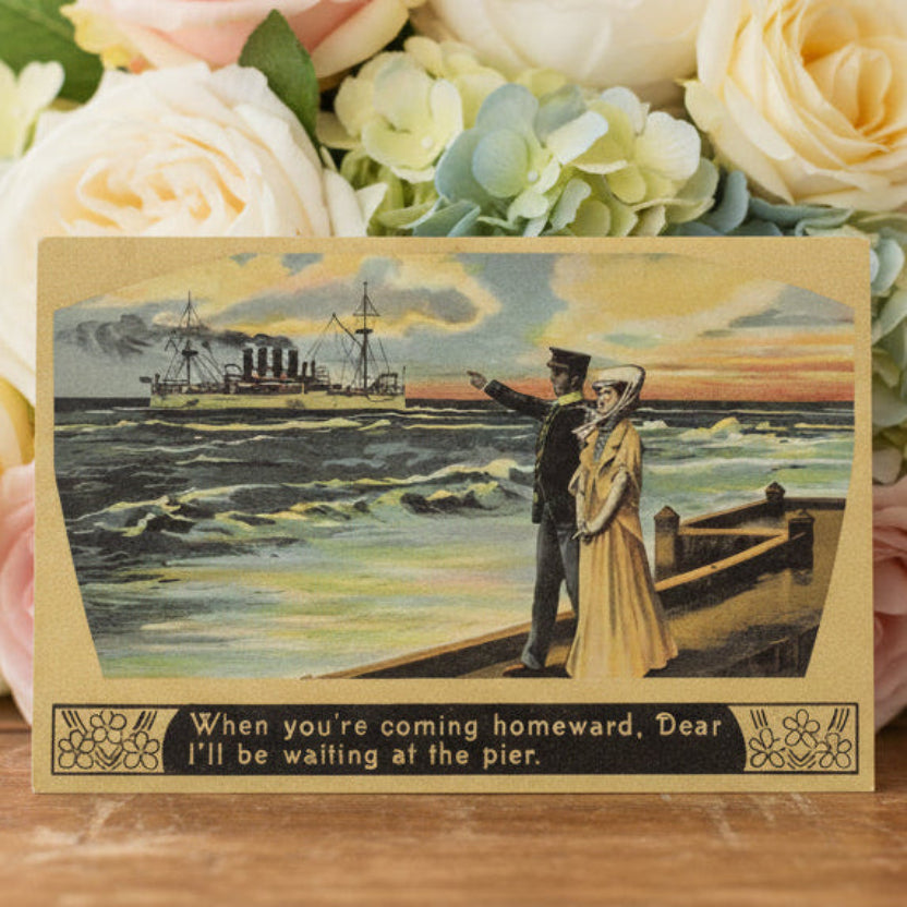 Antique, vintage valentine or Romance postcard.