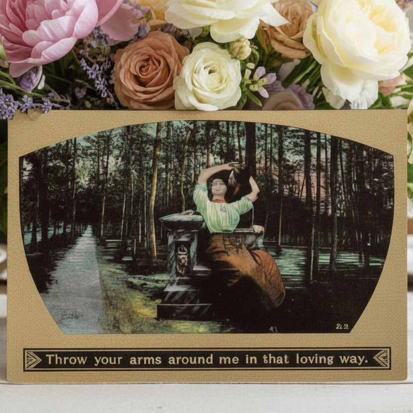 Antique, vintage valentine or Romance postcard.