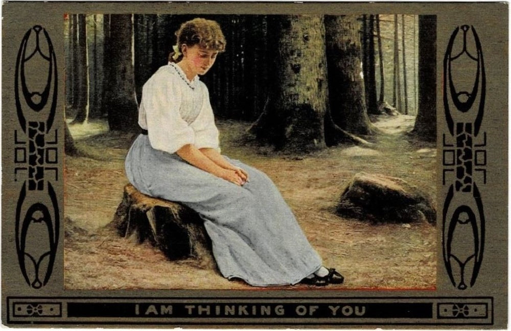 Antique, vintage valentine or Romance postcard.