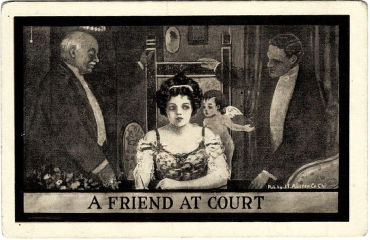 Antique, vintage valentine or Romance postcard.