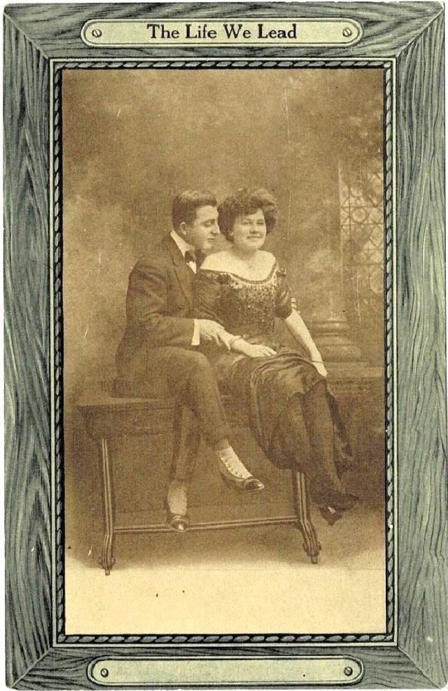 Antique, vintage valentine or Romance postcard.