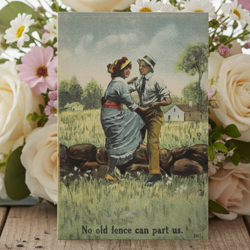 Antique, vintage valentine or Romance postcard.