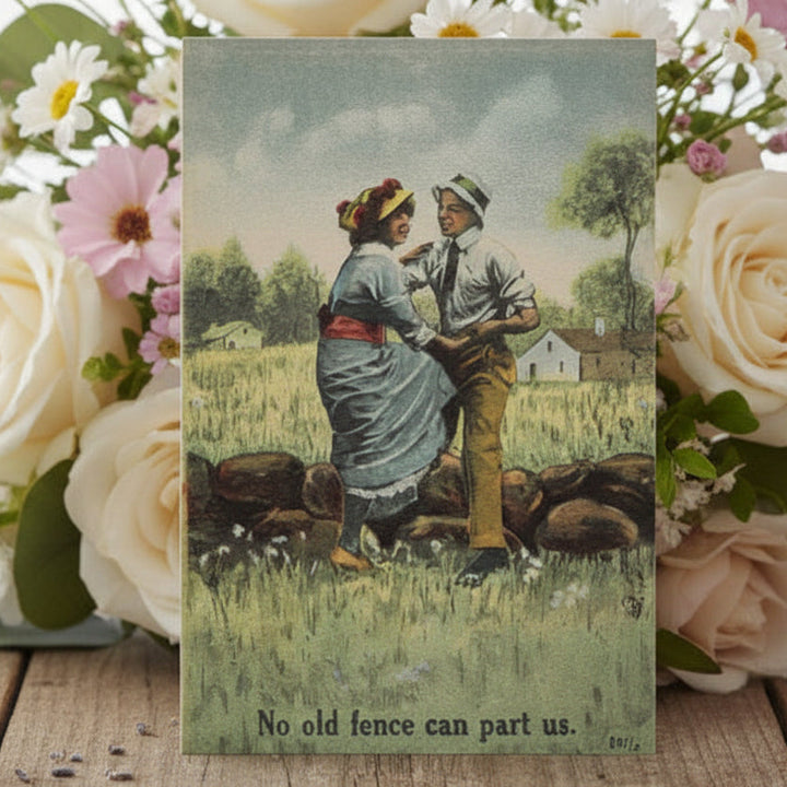 Antique, vintage valentine or Romance postcard.