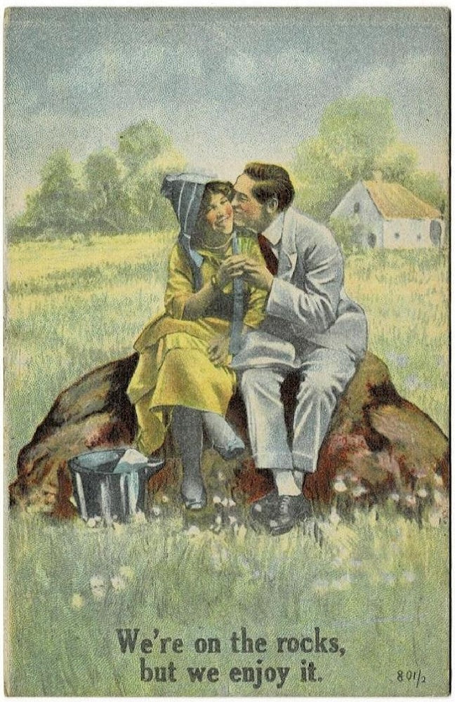 Antique, vintage valentine or Romance postcard.