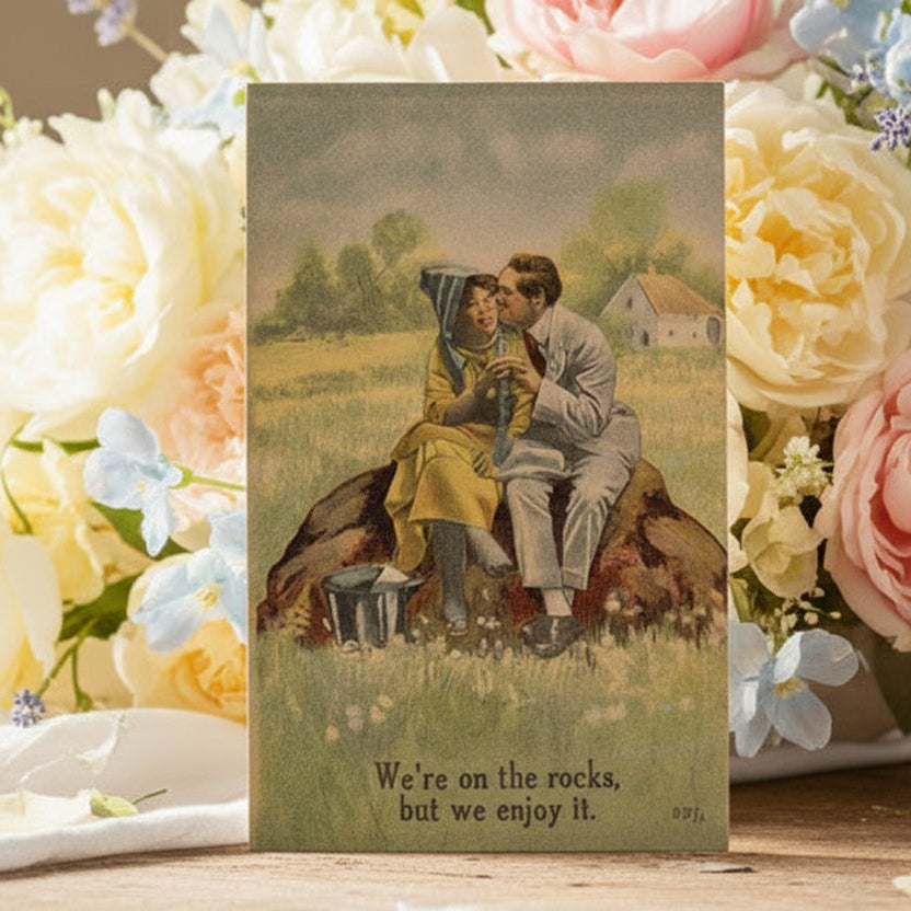 Antique, vintage valentine or Romance postcard.