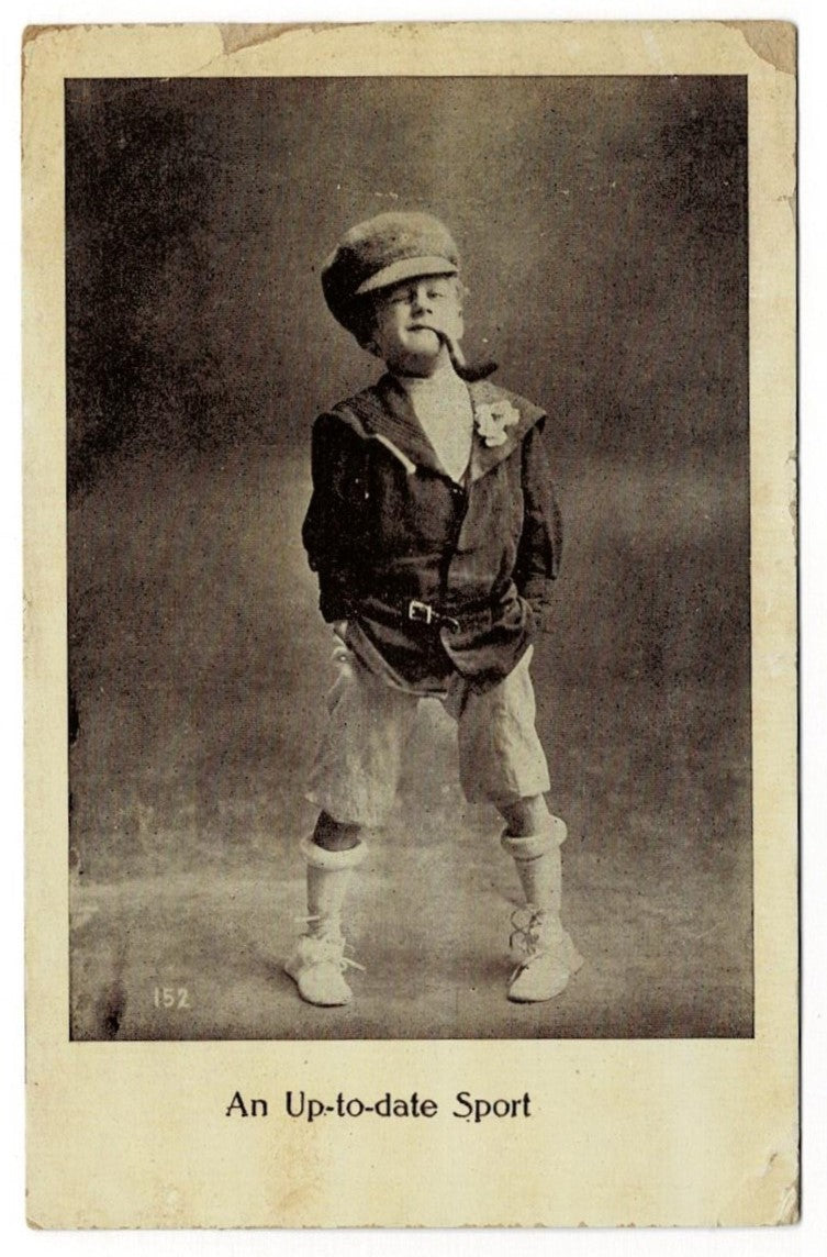1909 Spunky Boy Hams It Up Vintage Postcard