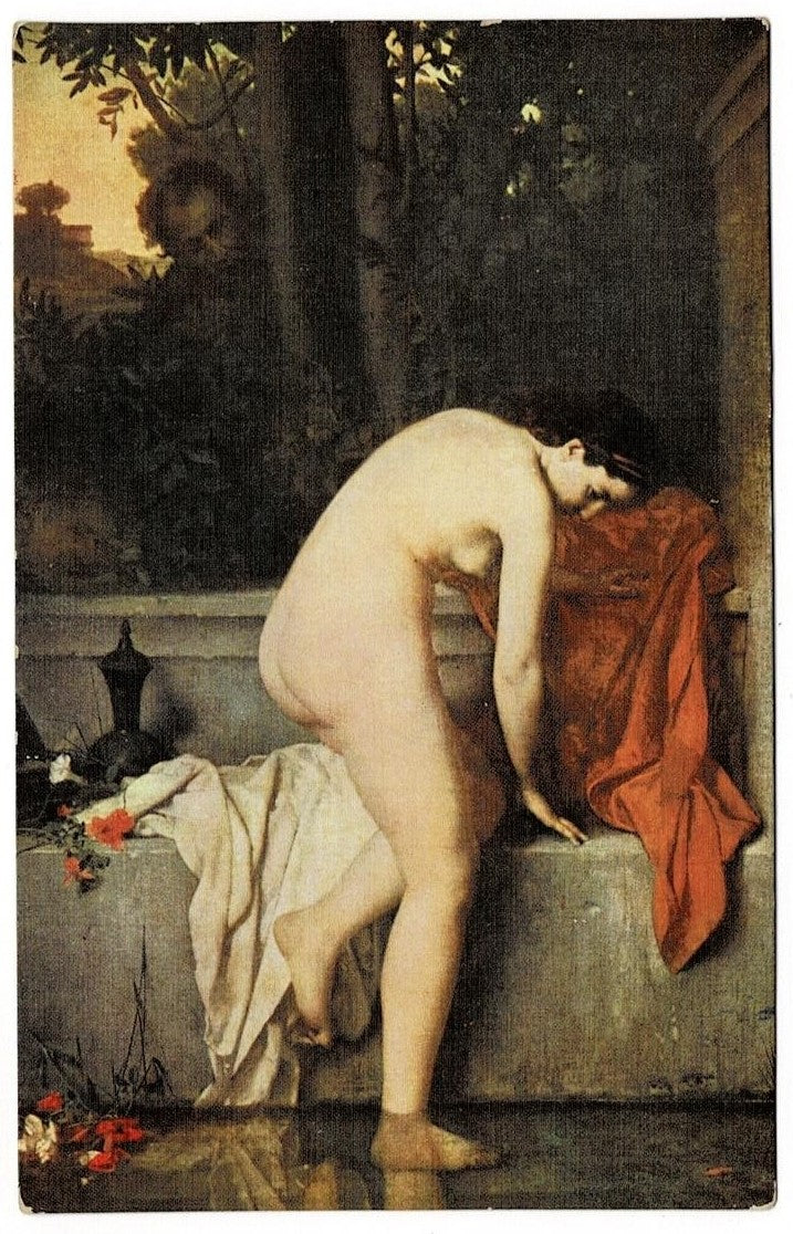 1910 Chaste Susannah at Her Bath by Henner Vintage Art Postcard