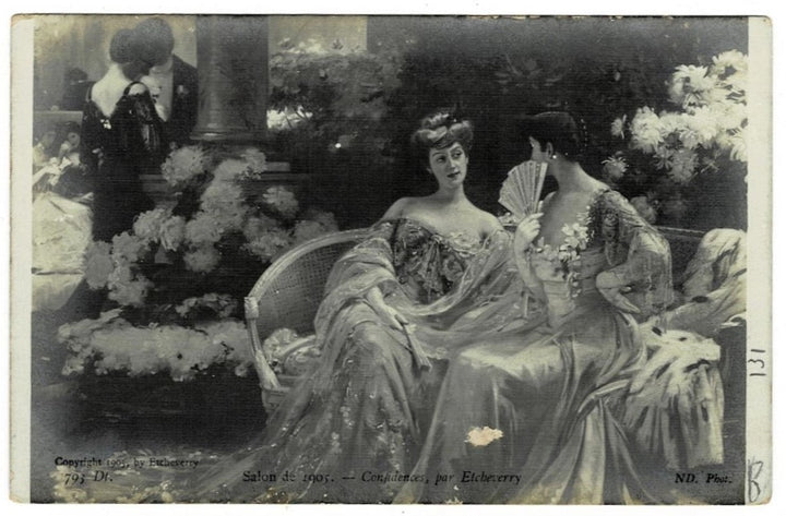 1905 Etcheverry's Confidences Vintage Art Postcard RPPC