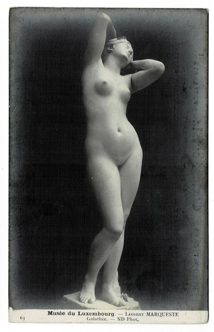 1907 Galatea Marqueste Female Nude Vintage Art Postcard RPPC