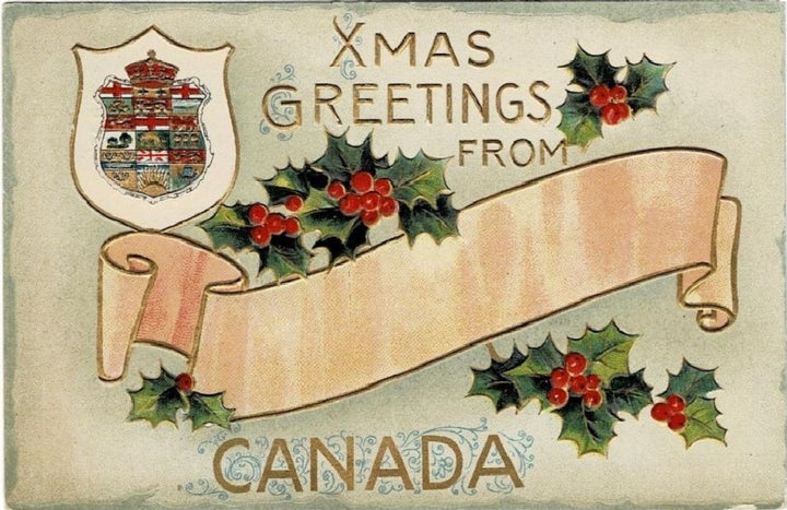 1914 Canada Christmas Greetings Vintage Postcard.