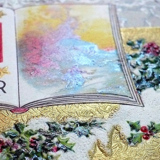 1909 December 25 Gilded Vintage Christmas Postcard Illuminated Script