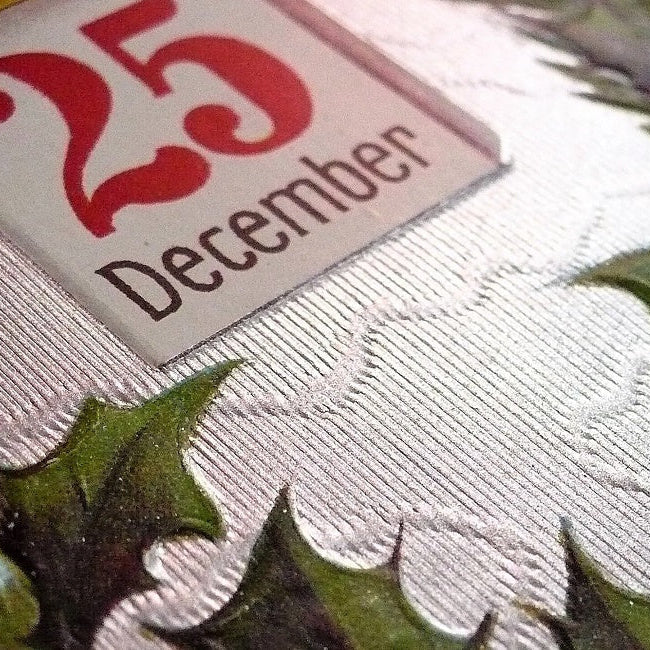 1909 Vintage Christmas Day December 25 Embossed Pinecones Postcard