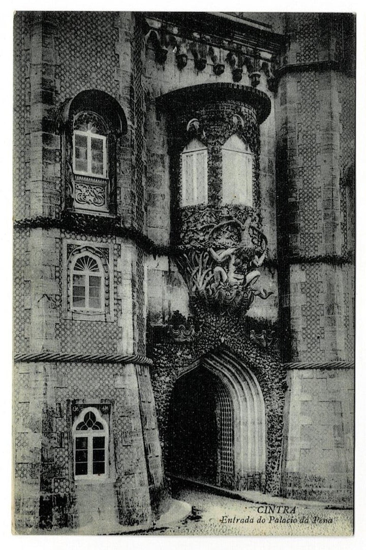 1929 Pena Palace Entrance Sintra Portugal Vintage Postcard