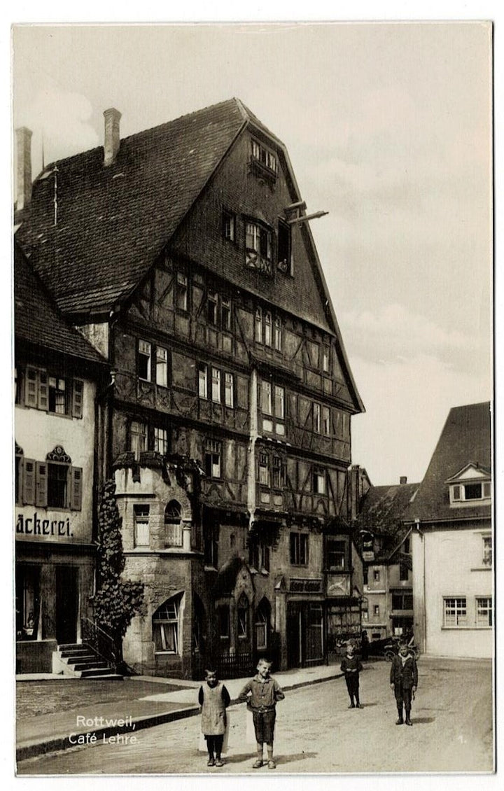 1909 Cafe Lehre Rottweil Germany Vintage Postcard RPPC