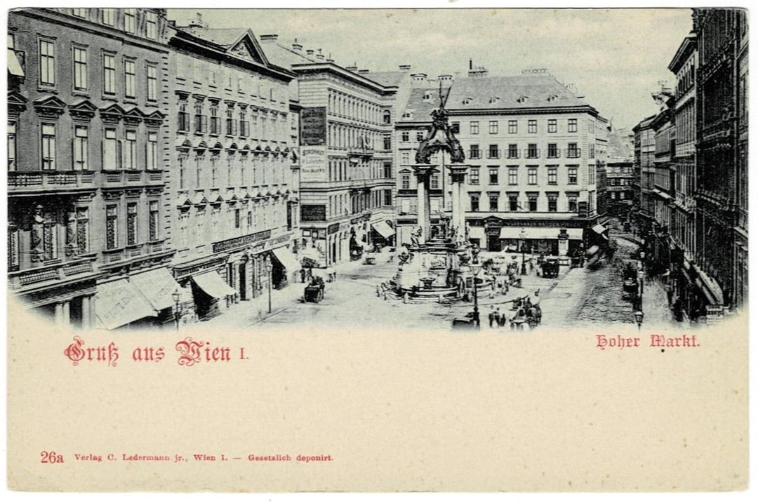 1900 Market Square Vienna Austria Vintage Postcard