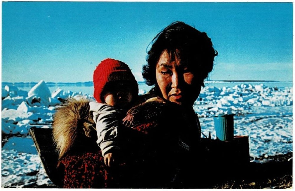 1967 Eskimo Mother & Child Kotzebue Alaska Vintage Postcard