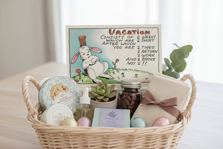 Antique or Vintage Easter postcard shown in a Easter Basket as basket stuffer.