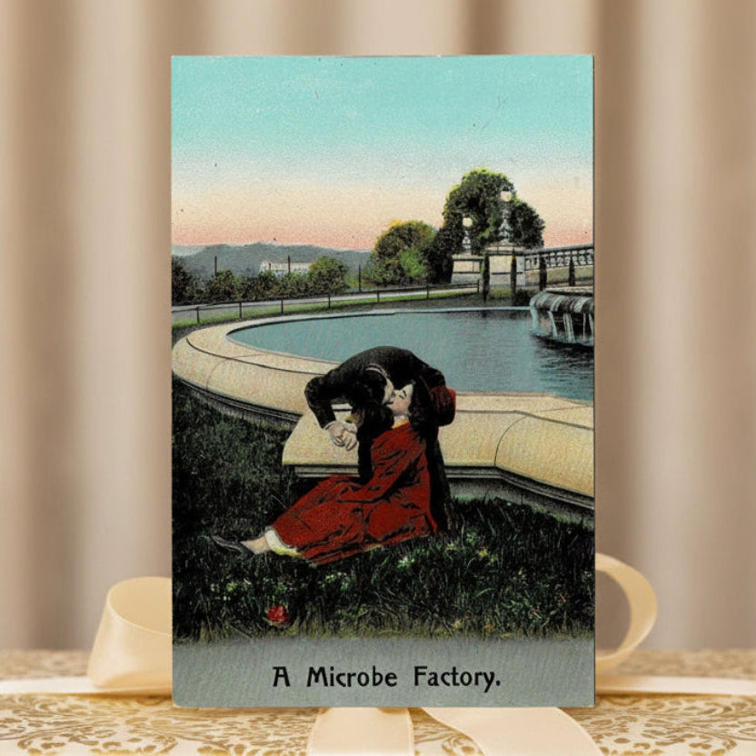 Vintage Valentine postcard, antique romance card.