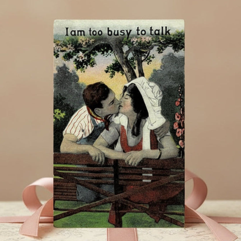 Vintage Valentine postcard, antique romance card.