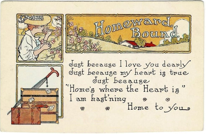 Vintage Valentine, Romance card, Thanksgiving, antique holiday card.