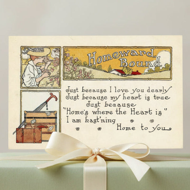 Vintage Valentine, Romance card, Thanksgiving, antique holiday card.