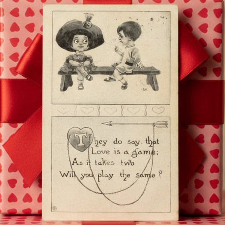 1913 Game of Love by Bernhardt Wall Vintage Romance Postcard