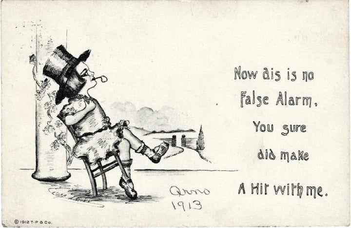 Vintage Valentine postcard, antique romance card.