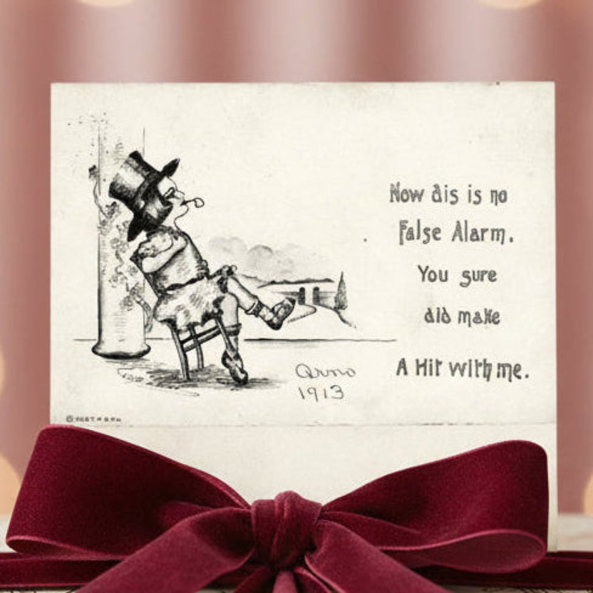 Vintage Valentine postcard, antique romance card.