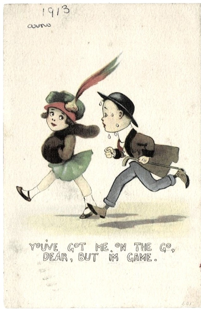 Vintage Valentine, Romance card, , antique holiday card.