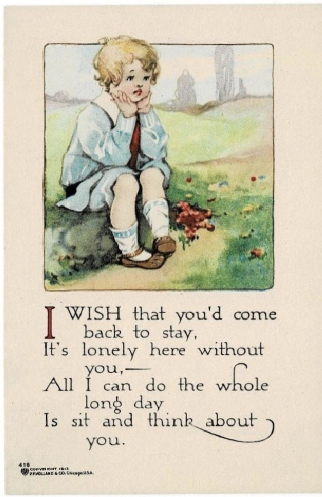 Vintage Valentine postcard, antique romance card.