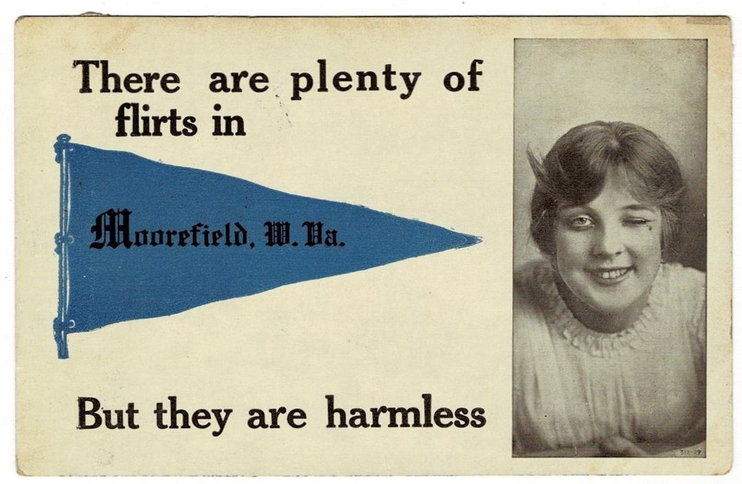 1913 Flirts In Moorefield West Virginia Vintage Postcard