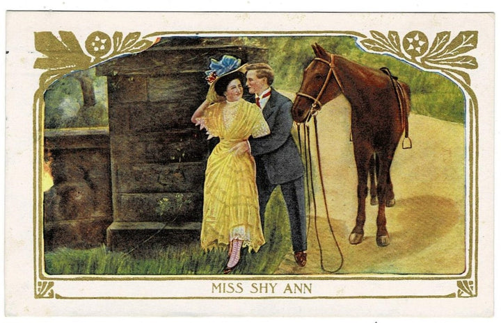 1911 Miss Shy Ann Cheyenne Wyoming Vintage Romance Postcard