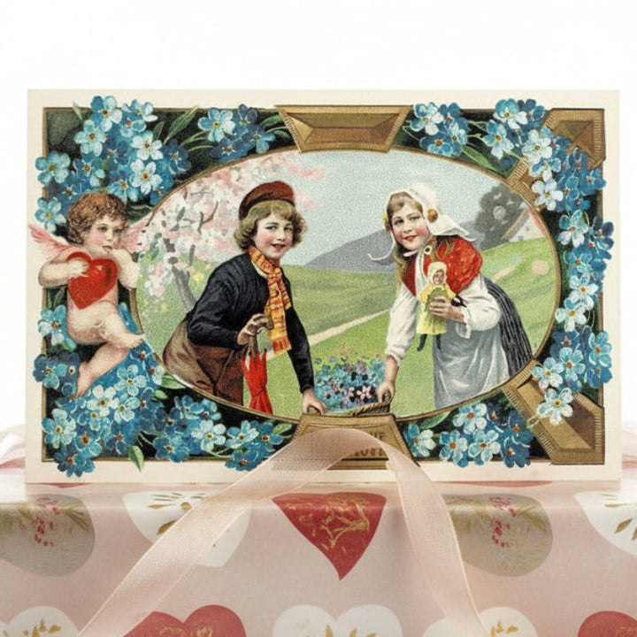 1910 Dutch Folk Costume To My Love Antique Vintage Valentine Postcard