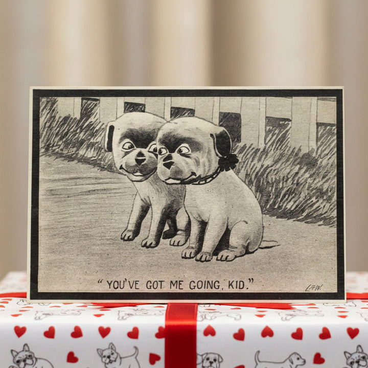 1910 Puppy Love Bulldogs Snuggle by LGW