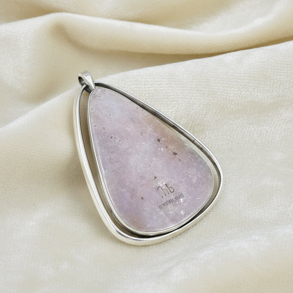 Frances Holmes Boothby Modernist Kinetic Dumortierite Sterling Pendant.