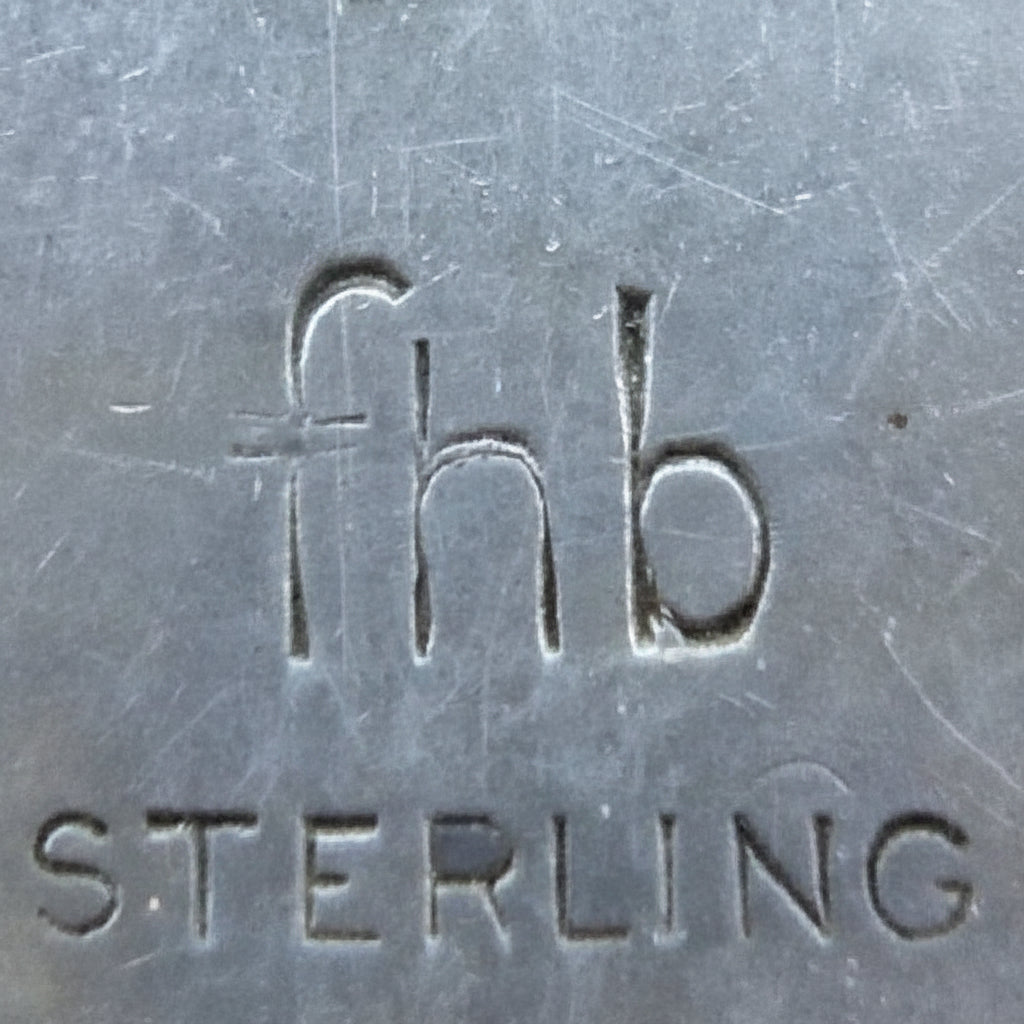 Frances Holmes Boothby Modernist Kinetic Dumortierite Sterling Pendant .