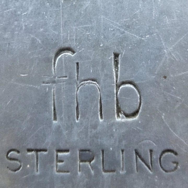 Frances Holmes Boothby Modernist Kinetic Dumortierite Sterling Pendant .