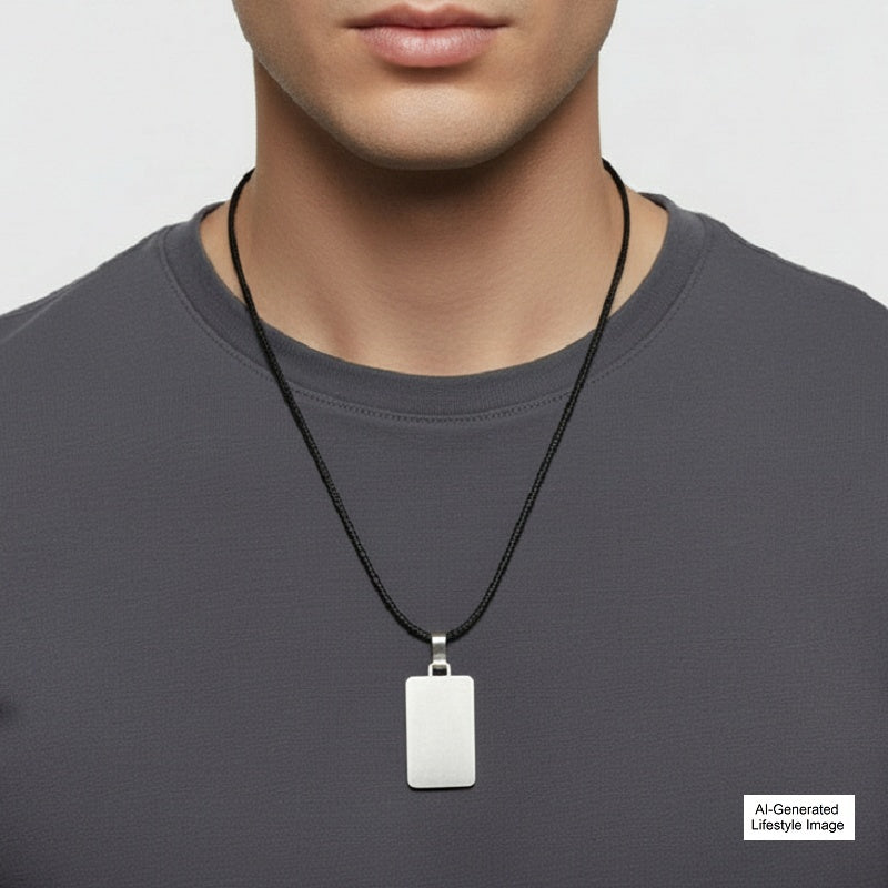 1950s Vintage Men's Silver Dog Tag Pendant Industria Argentina