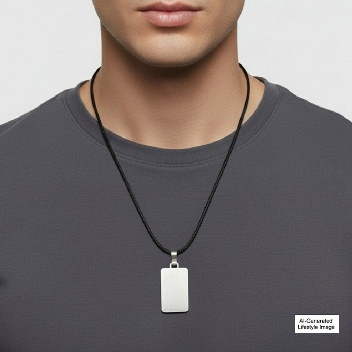 1950s Vintage Men's Silver Dog Tag Pendant Industria Argentina