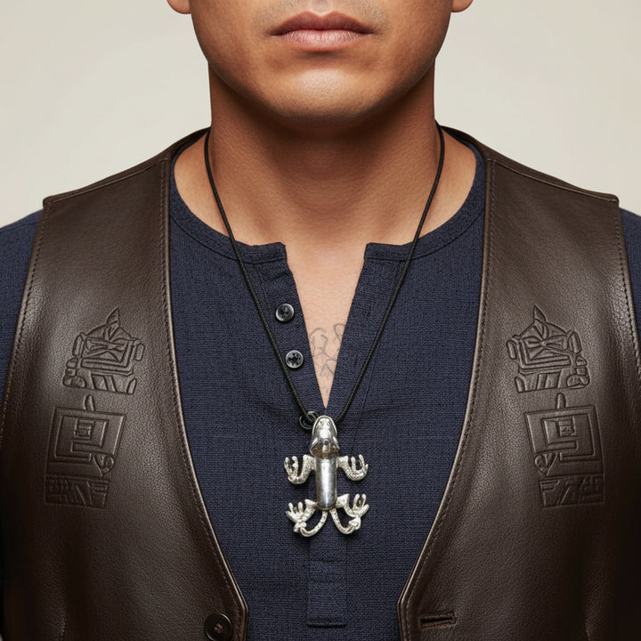 1980 Pre-Columbian Jaguar With Two-headed Snake Pendant